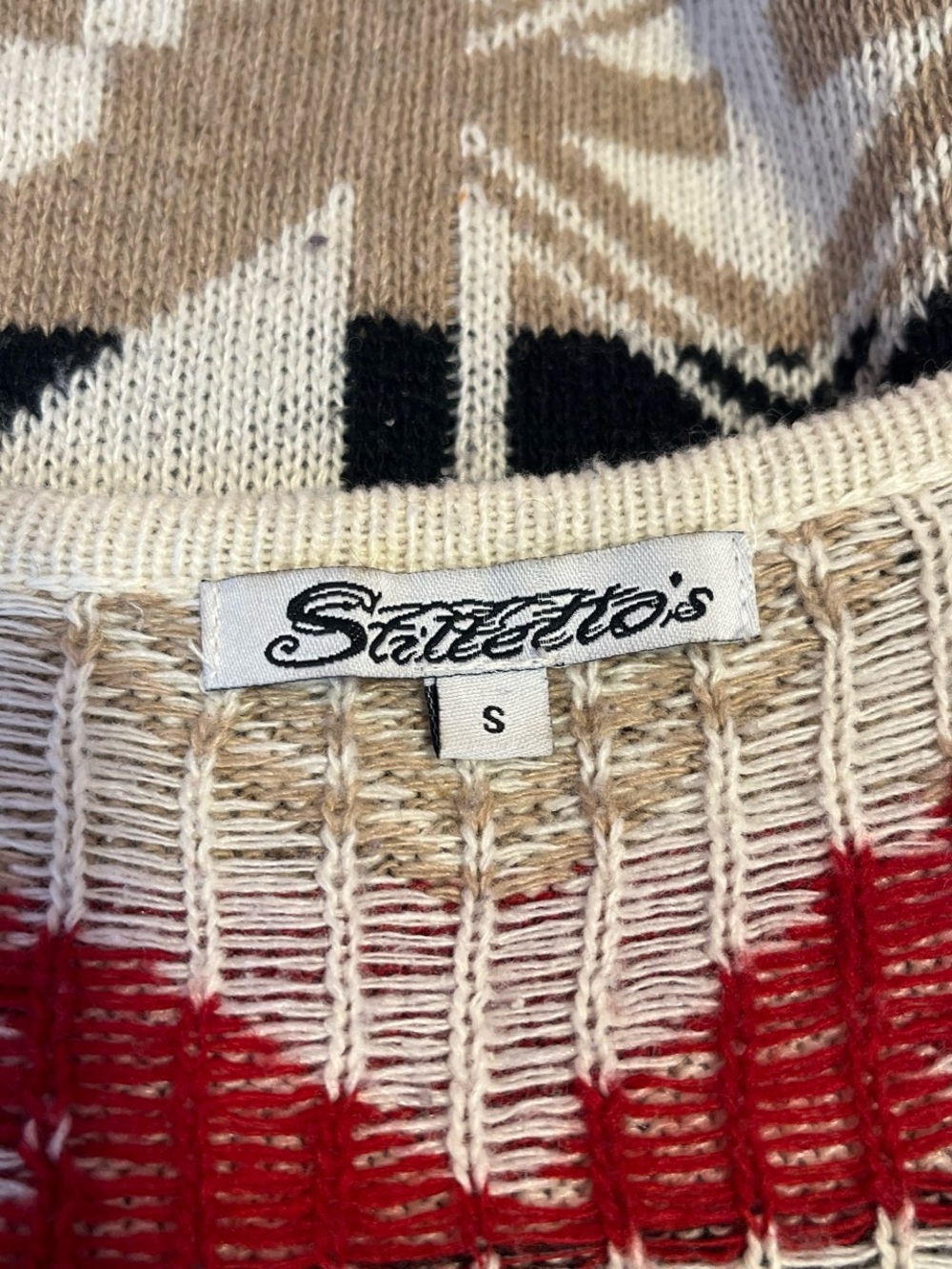 Beige Aztec-Pattern Women's Sweater - Picture 3 of 3